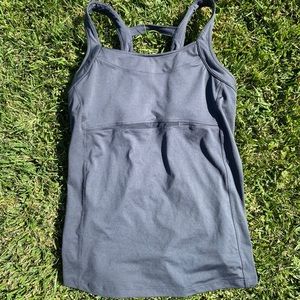 ATHLETA women’s gray racer back Tank top MD
